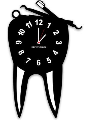 heptex Kişiye Özel Hediyelik Dekoratif Diş Temalı Duvar Saati