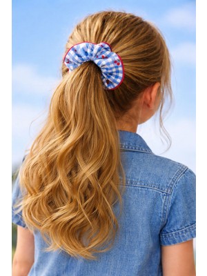 Joinkidz Ekose ve Kiraz Desenli Düğme Detaylı 13 cm Simit Toka