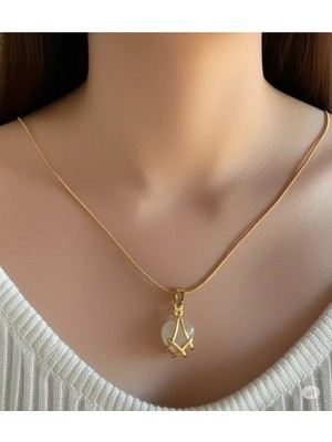 Famemus Accessory Çelik Gold Kalpli Kolye – 45 cm