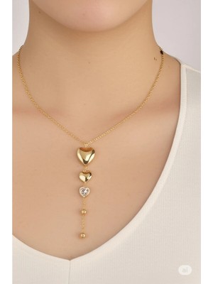 Famemus Accessory Çelik Zincir Gümüş Renk Atatürk Imza Figür Kadın Kolye