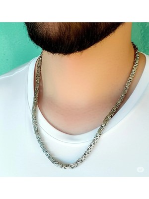 Famemus Accessory Çelik Klasik Italyan Zincir Model Gümüş Renk Erkek KOLYE(1392)