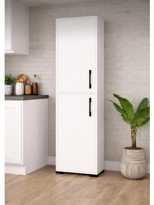 Modenza Çok Amaçlı 6 Raflı %100 Mdf Kiler Dolabı - Banyo Dolabı - Beyaz