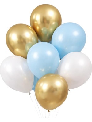 Patladı Gitti Kedi Temalı Konsepti 10 'lu Balon Seti – Mavi Gold Konsept