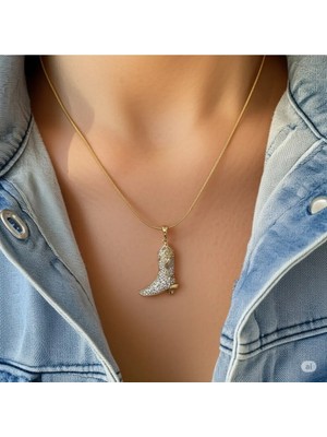 Famemus Accessory Çelik Zirkon Taşlı Yıldız Model Gümüş Renk Kadın Kolye