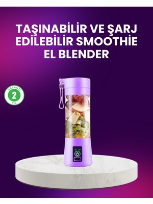 Nuveden Taşınabilir Şişe Blender 380ML Şarjlı Spor Smoothie Shake Karıştırıcı