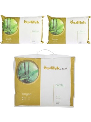 Özdilek 1 Adet Bambu Yorgan + 2 Adet Bambu Yastık (Battal King Size)