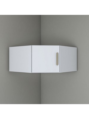 Rani BA168 Gardırop Çok Amaçlı Köşe Üst Modül Beyaz