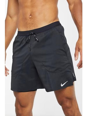 Nike Flex 2 In 1 Stride Men's Brief Running Shorts Fermuarlı 7"  Şort Siyah