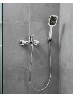 Feifei Siyah Duş Seti El Duşu Başlığı Spiral Hortum Dayanıklı Banyo Duş Aksesuarı - FEİ1876-894