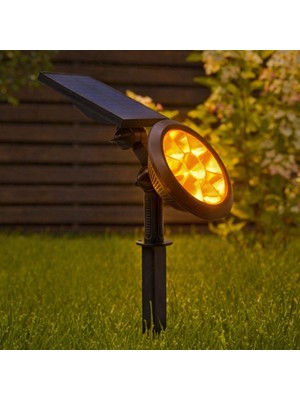 Lambax 18W Kazıklı Solar Güneş Enerjili Bahçe Armatürü Amber
