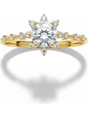 HAKAN GÜLER KUYUMCULUK Altın Lotus Tek Taş Yüzük-Zarif ve Şık Tasarım(Minimal)