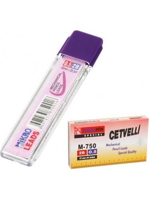 Mikro M-750 Min Cetvelli 0,5 Mm Versatil Kalem Ucu 2B 75 Mm 24 Lü (1 Paket 24 Tüp)