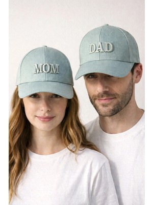 Soulistic Collection %100 Pamuk Nakışlı Mom-Dad Anne-Baba 2'li Şapka