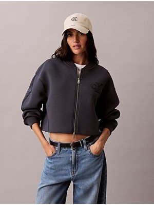 Calvin Klein Kadın Crop Sporty Scuba Bomber Ceket