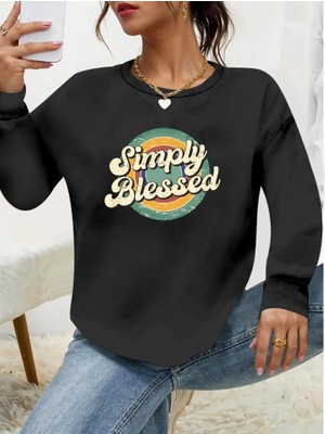 Stores36 Kadın Uzun Kollu Bisiklet Yaka Viskon Iki Iplik Bluz