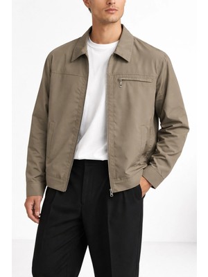 Regos Erkek Vizon Yaka ve Göğüs Cep Detaylı Premium Mevsimlik Mont&ceket