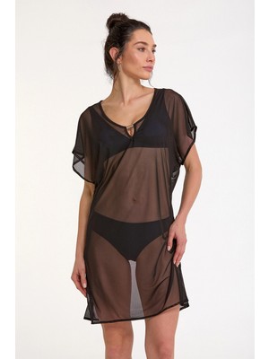 Çamaşır Kenti Argento 2095-3001 Kadın Aksesuarlı Kısa Kaftan