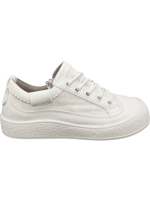Kadın Sneaker Spor Ayakkabı Desenli Günlük Rahat Poli Taban 2 cm Topuk Flet 35Z
