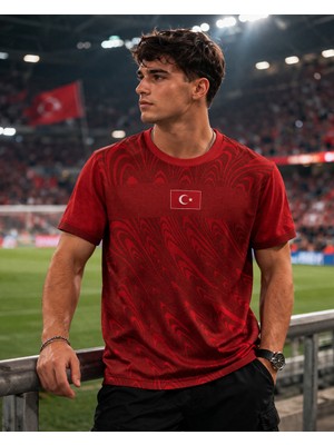 Forman Burada Milli Takım Dünya Kupası Özel Tasarım Kırmızı Unisex Taraftar Tişörtü