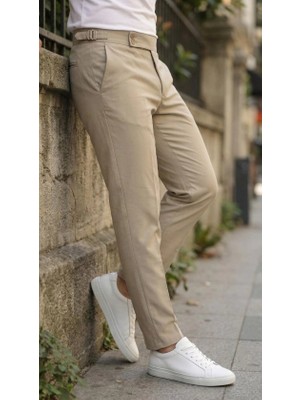 Stores36 Erkek Toka Detaylı Oldmoney Kumaş Pantolon