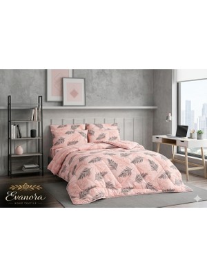 Evanora Home Yaprak Serisi Gri Çift Kişilik Welsoft Yorgan Seti Çift Taraflı Kullanım 3 Parça