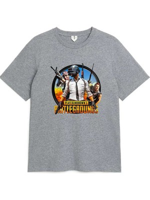 Makiteks Baskılı Erkek Kadın Unisex Bisiklet Yaka Baskılı T-Shirt Tshirt Tişört Mobile Oyun Pubg