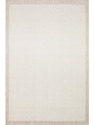 Cool Halı Grande Bej Rengi Bordürlü Yıkanabilir Kaymaz Taban Ince Yazlık Balkon Sade Salon Oturma Odası Halısı