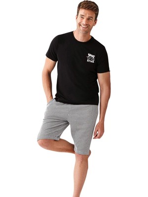 Çamaşır Kenti Baba-Oğul Seti Erkek Pijama Şortlu Takım AR3671S