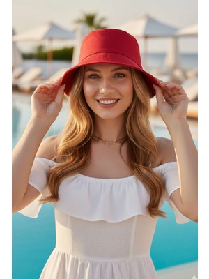 Ritagarcia Unisex Pamuk Gabardin Kova Şapka Bucket Hat Güneş Şapkası