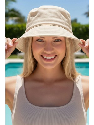 Ritagarcia Unisex Pamuk Gabardin Kova Şapka Bucket Hat Güneş Şapkası