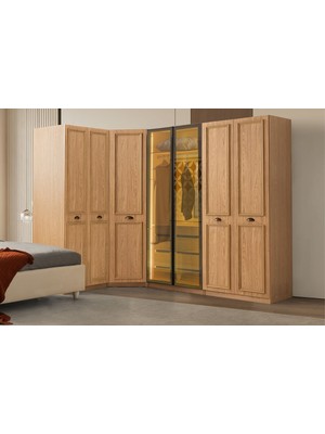 Doressa Merlin Reflekte Camlı Köşe Gardırop