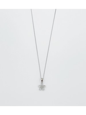 Mavika Jewellery White Gold Plated Pearly Daisy Kolye