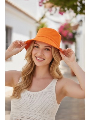 Ritagarcia Unisex Pamuk Gabardin Kova Şapka Bucket Hat Güneş Şapkası