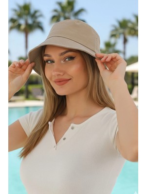 Ritagarcia Unisex Pamuk Gabardin Kova Şapka Bucket Hat Güneş Şapkası