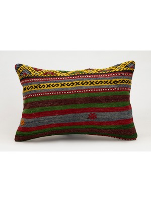 Kilim Wholesale El Yapımı Eski Kilimden Yapılmış Vintage Kırlent Kılıfı, Yün, 40X60 cm