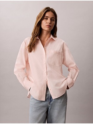 Calvin Klein Kadın Pamuklu Poplin Relaxed Fit Gömlek
