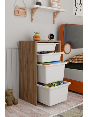 Alpa Ev Mobilya Modern Tv Ünitesi Ahşap Raflı 2 Katlı 4 Raflı Televizyon Sehpası Televizyon Ünitesi