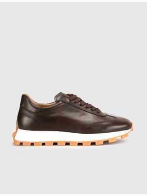 Cabani Hakiki Deri Kahverengi Kadın Sneaker
