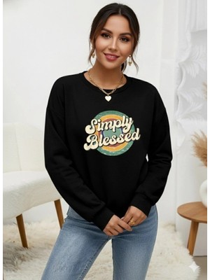 Stores36 Kadın Uzun Kollu Bisiklet Yaka Viskon Iki Iplik Bluz