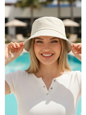 Ritagarcia Unisex Pamuk Gabardin Kova Şapka Bucket Hat Güneş Şapkası