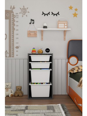 Alpa Ev Mobilya Modern Tv Ünitesi Ahşap Raflı 2 Katlı 4 Raflı Televizyon Sehpası Televizyon Ünitesi