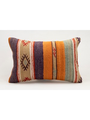 Kilim Wholesale El Yapımı Eski Kilimden Yapılmış Vintage Kırlent Kılıfı, Yün, 40X60 cm