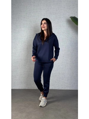 Stores36 Kadın Uzun Kollu Kapüşonlu Ikili Takım