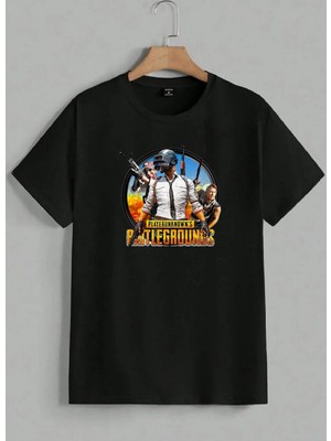 Makiteks Baskılı Erkek Kadın Unisex Bisiklet Yaka Baskılı T-Shirt Tshirt Tişört Mobile Oyun Pubg