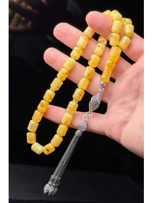 Tesbihkenti Gümüş Püsküllü Kapsül Kaya Damla Kehribar Tesbih