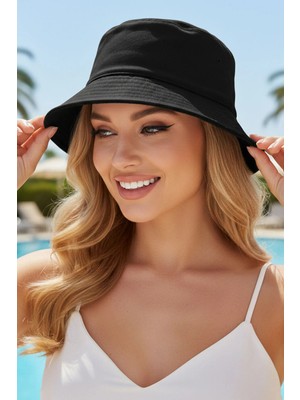 Ritagarcia Unisex Pamuk Gabardin Kova Şapka Bucket Hat Güneş Şapkası