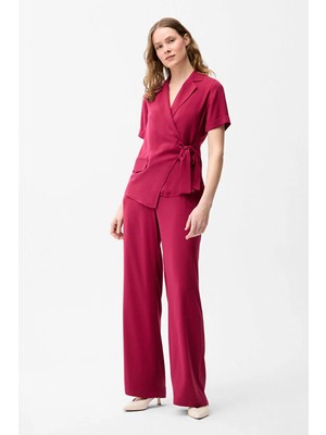 Love My Body Beli Lastikli Pantolon Mürdüm 153L7821022