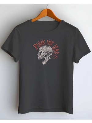 Buzagi Punk Not Dead Dijital Baskı Regular Kalıp Unisex Siyah T-Shirt