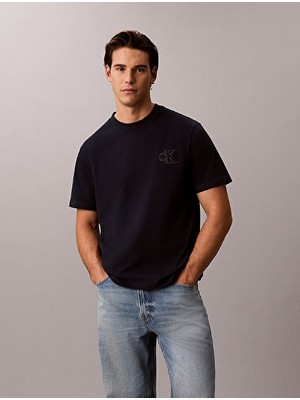 Calvin Klein Erkek 30S Jersey Easy Monogram Detaylı T-Shirt