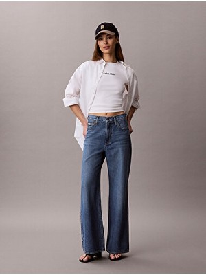 Calvin Klein Kadın Ss Contour Rib Logo Detaylı Ringer T-Shirt
